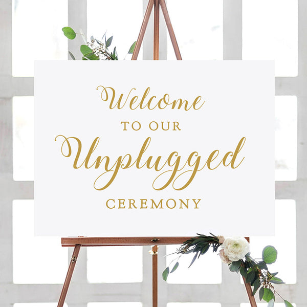 Welcome to our Unplugged Ceremony Sign