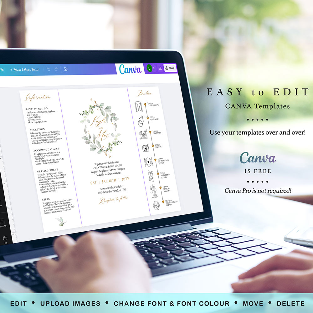 Canva gatefold invitation template
