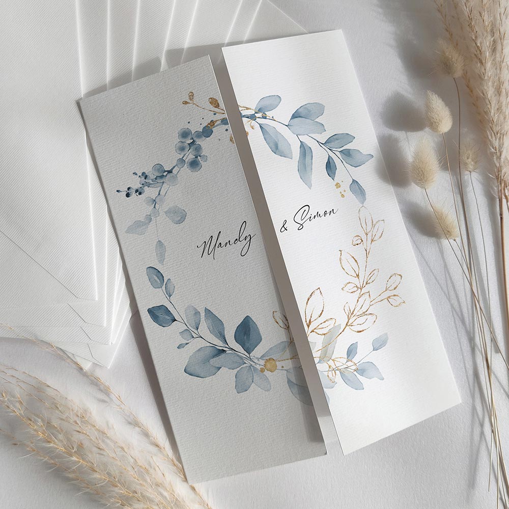 Dusty Blue Wedding Invitations