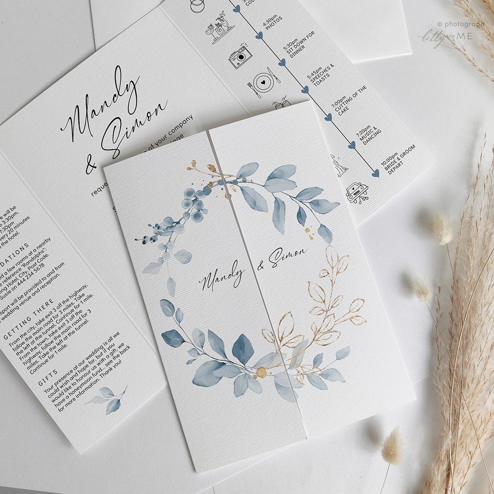Dusty Blue Wedding Invitations