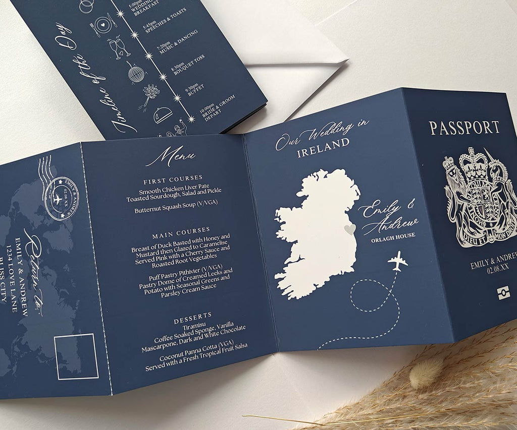 French Navy Wedding Invitations