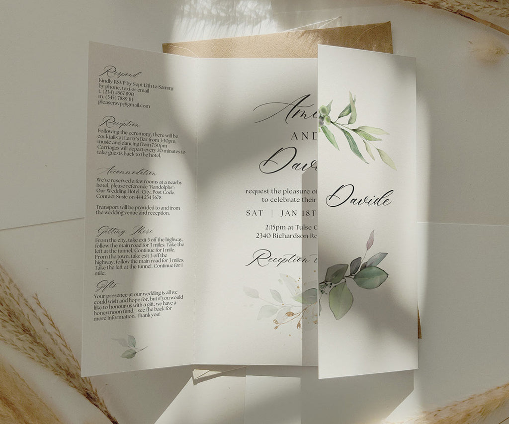 Greenery Wedding Invitations