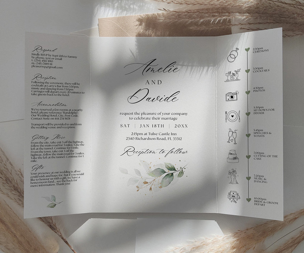 Elegant Gatefold Wedding Invitations