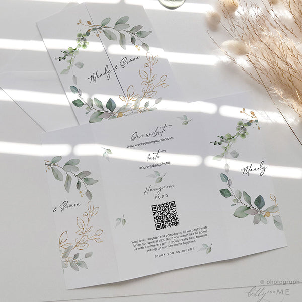 Folded Wedding Invitation Template - Connie & Joan