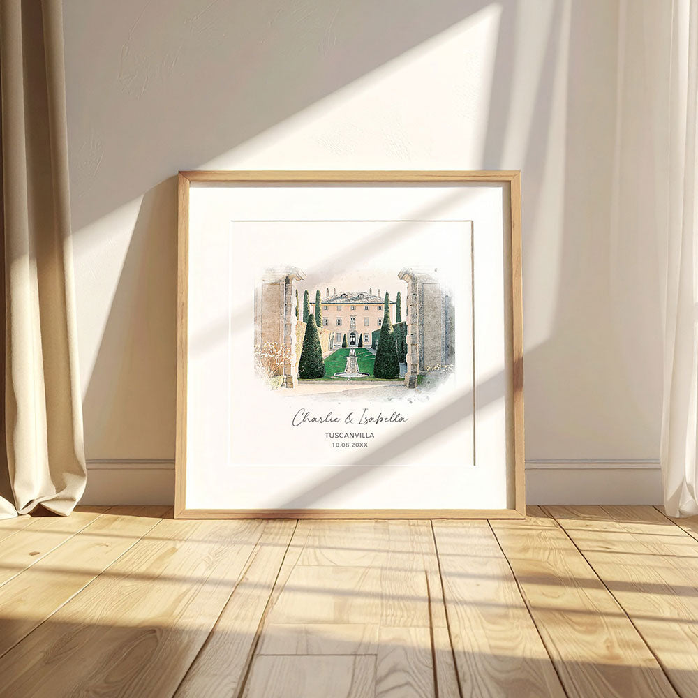 Framed Wedding Venue Sketch