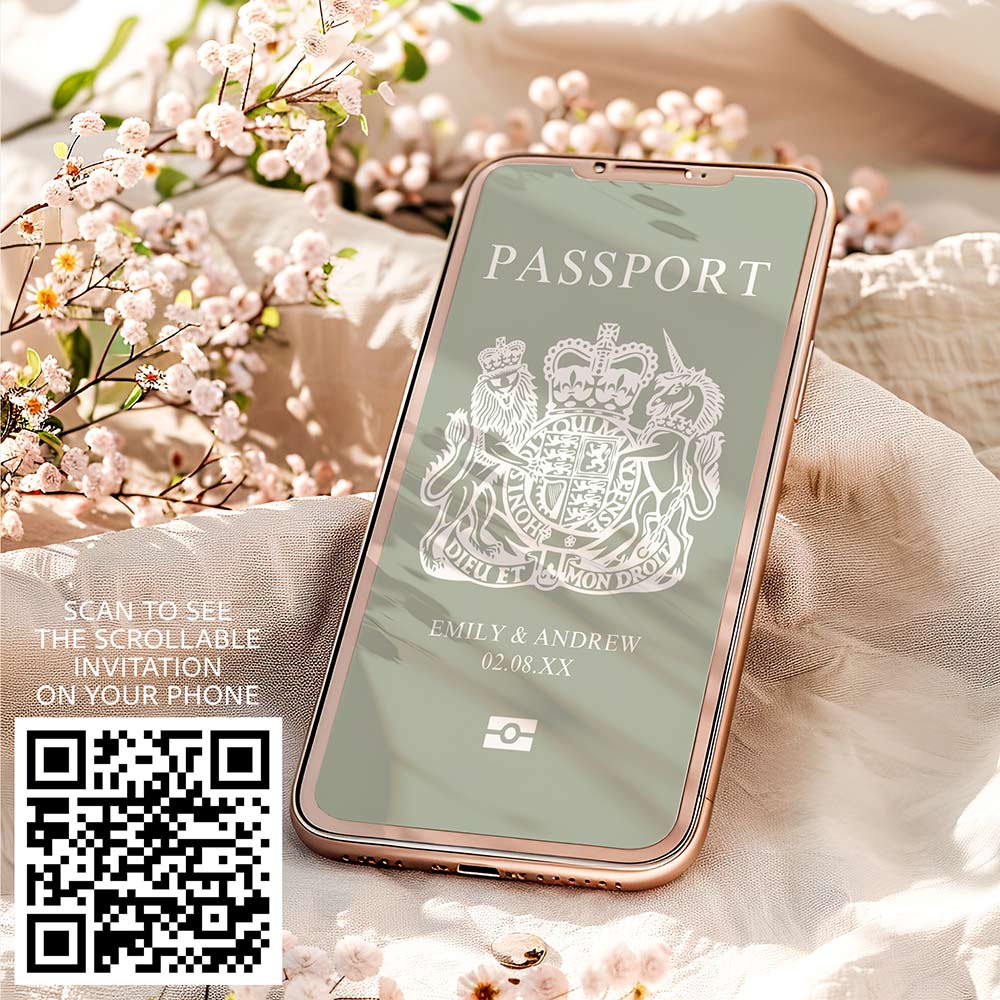 Digital Passport Wedding Invitations