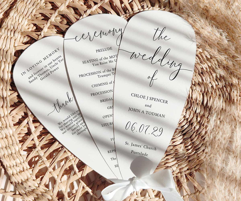 Program Petals Minimalist Folded Wedding Programs with Infographic Timeline - Connie ...