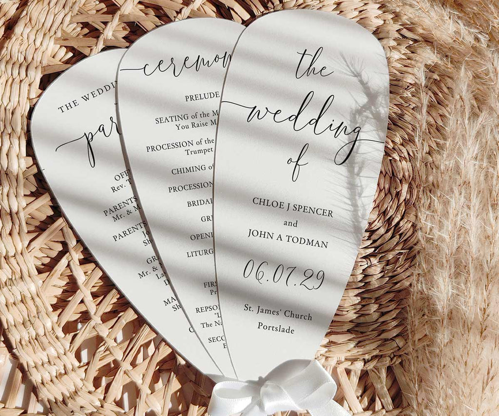 Wedding Program Petal Fan