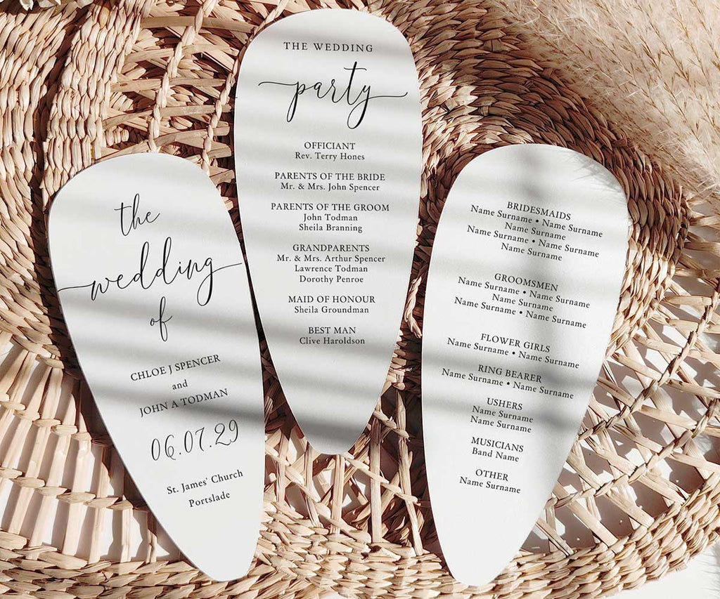 Petal Fan Wedding Program