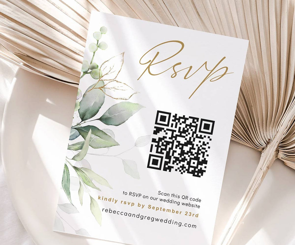 RSVP card with QR code