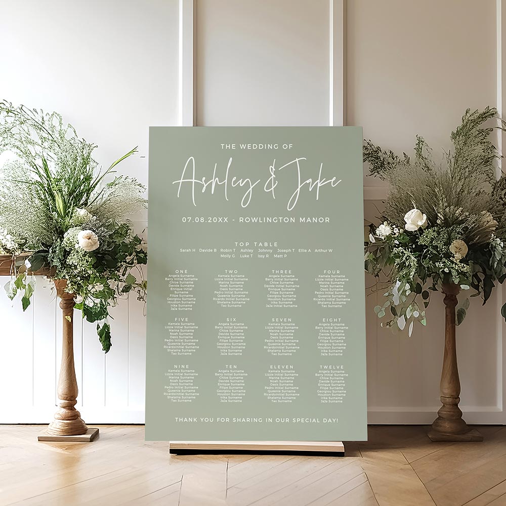 Table Plan Board Example Print Mounted Table Seating Plan Boards - Connie & Joan