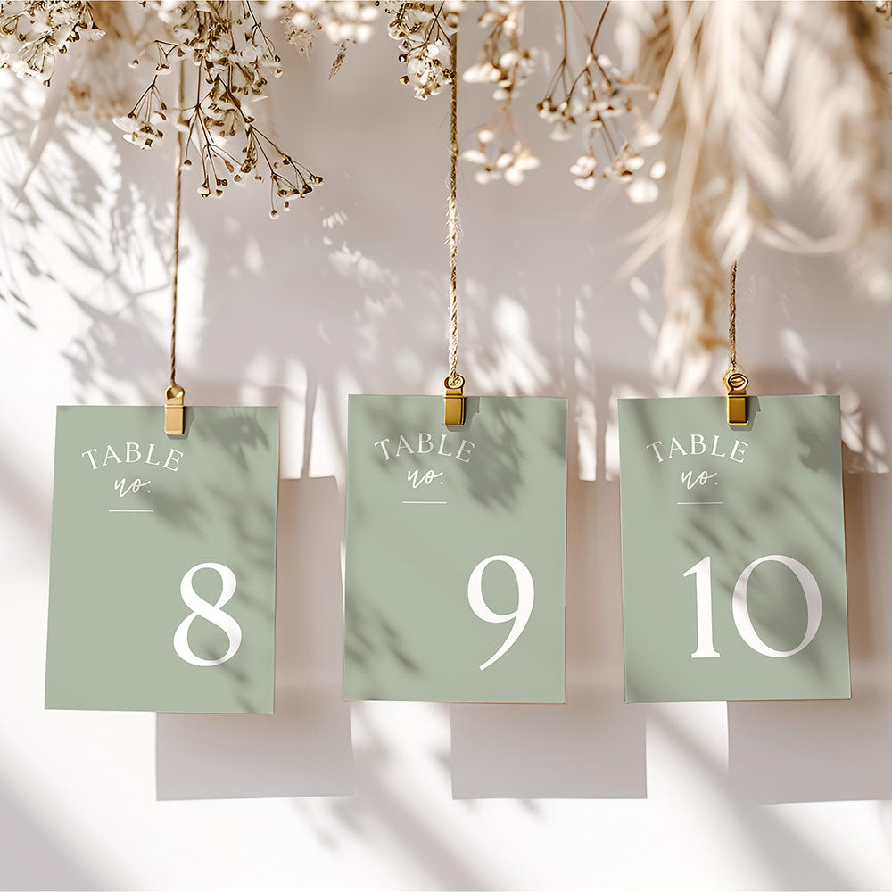 Green Table Numbers