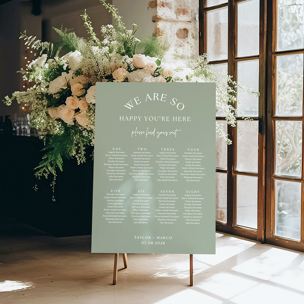 Stamples Plan Table Print Mounted Table Seating Plan Boards - Connie & Joan