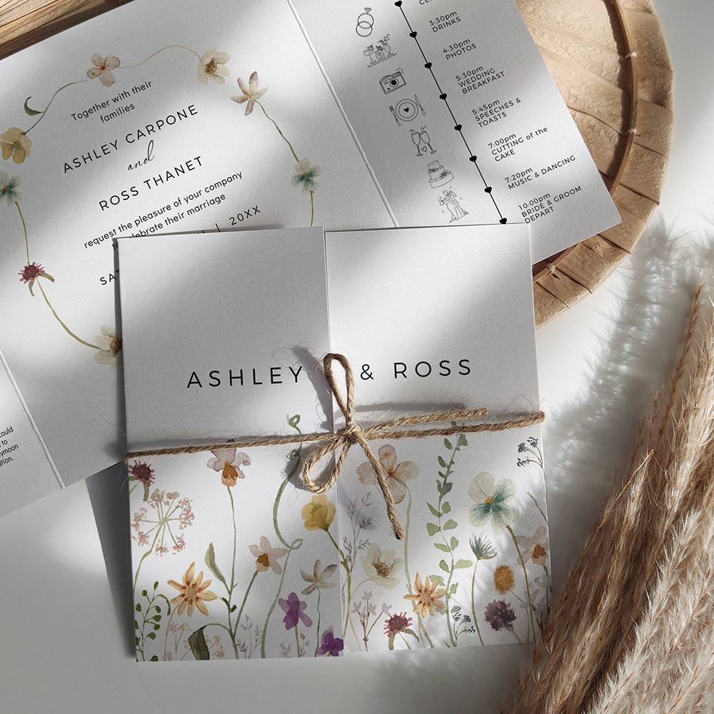 Square gatefold invitations