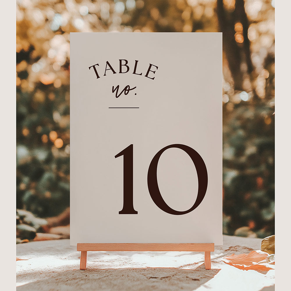 Mocha Espresso Table Numbers