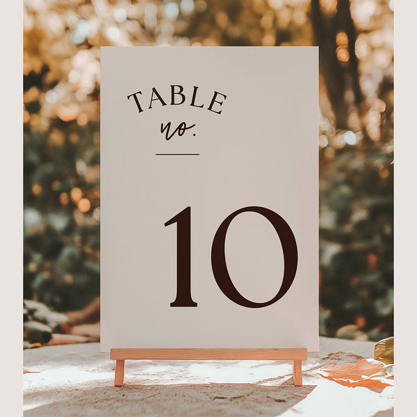 Mocha Espresso Table Numbers