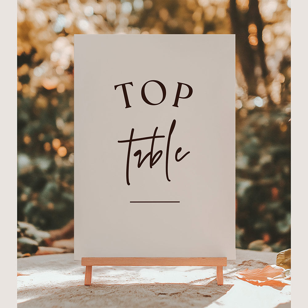 Mocha Wedding Table Numbers