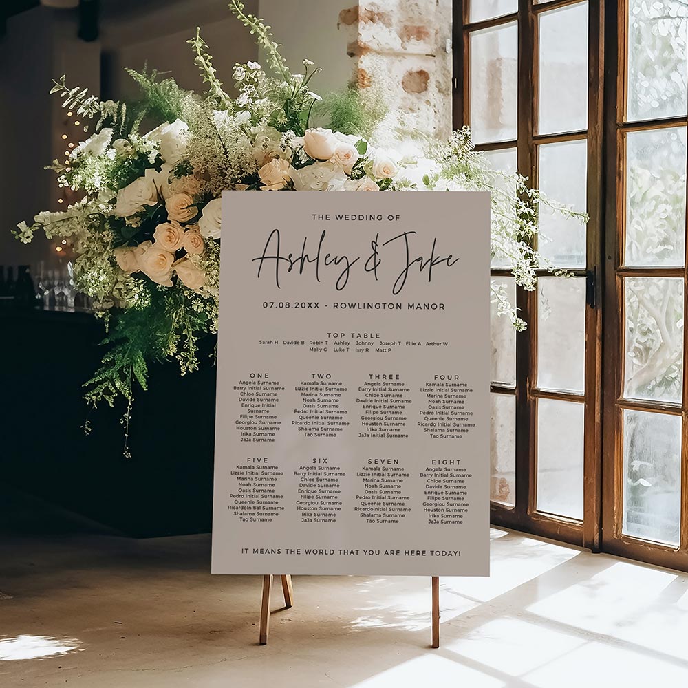 Mocha Wedding Seating Plan