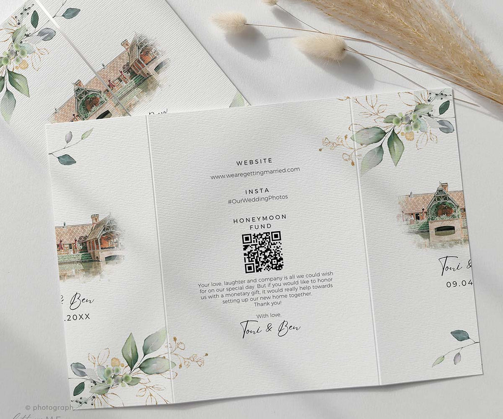 Wedding Venue Sketch Invitations