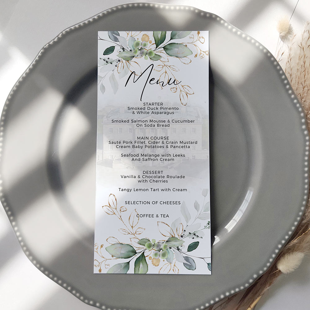 Wedding Venue Sketch Menu Cards