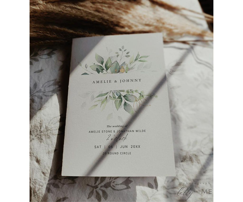 Greenery and Eucalyptus Wedding Programs