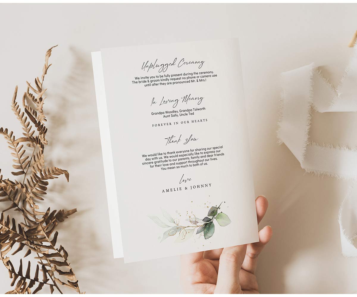 Folded Event Program Example Minimalist Folded Wedding Programs with Infographic Timeline - Connie ...