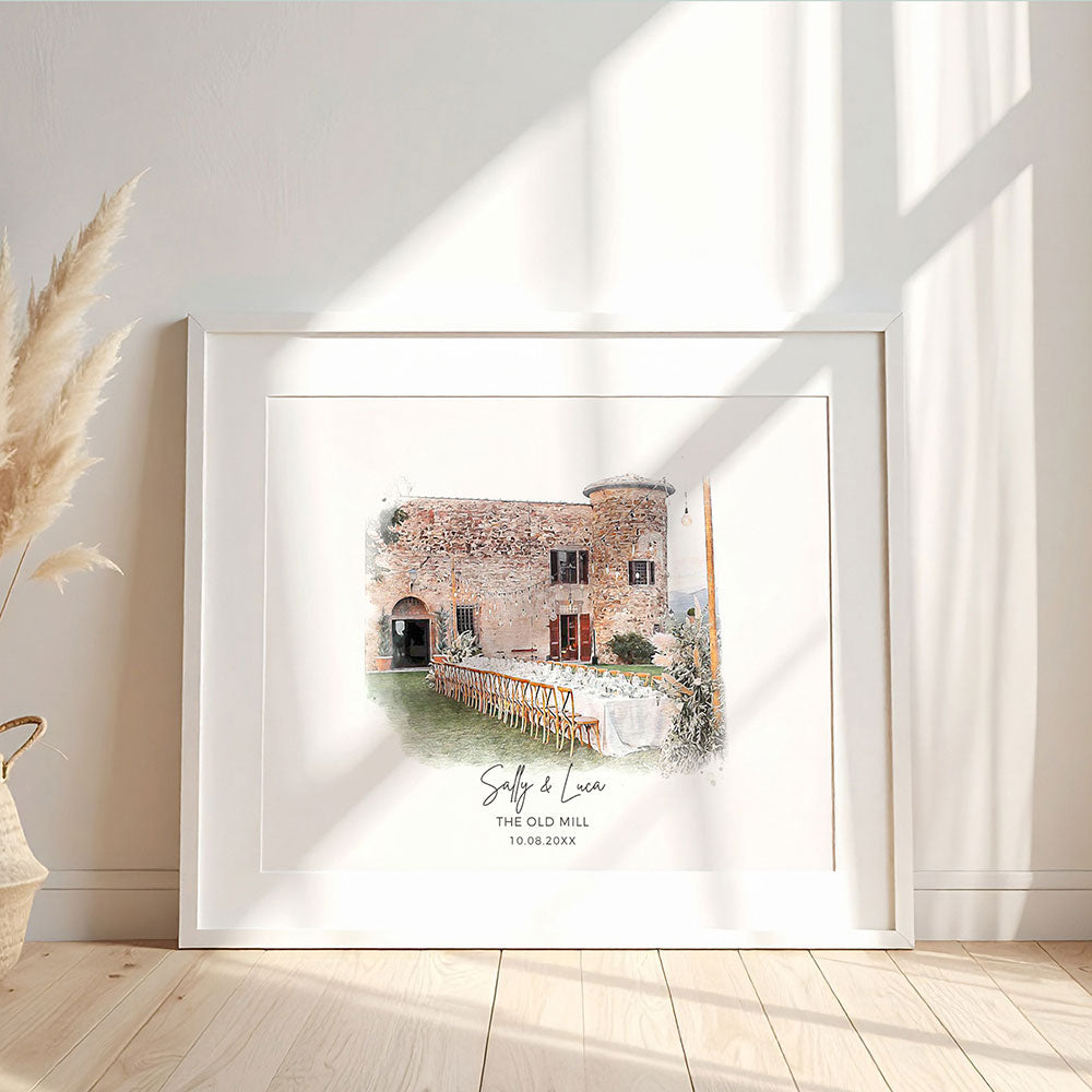 Framed Wedding Venue Sketch