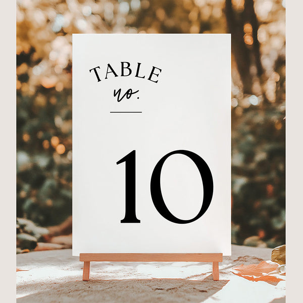 Modern White Wedding Table Numbers